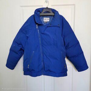 VTG 70s 80s Skyr USA Mens XL Ski Snowboard Jacket Blue Goose Down Zip-Front EUC